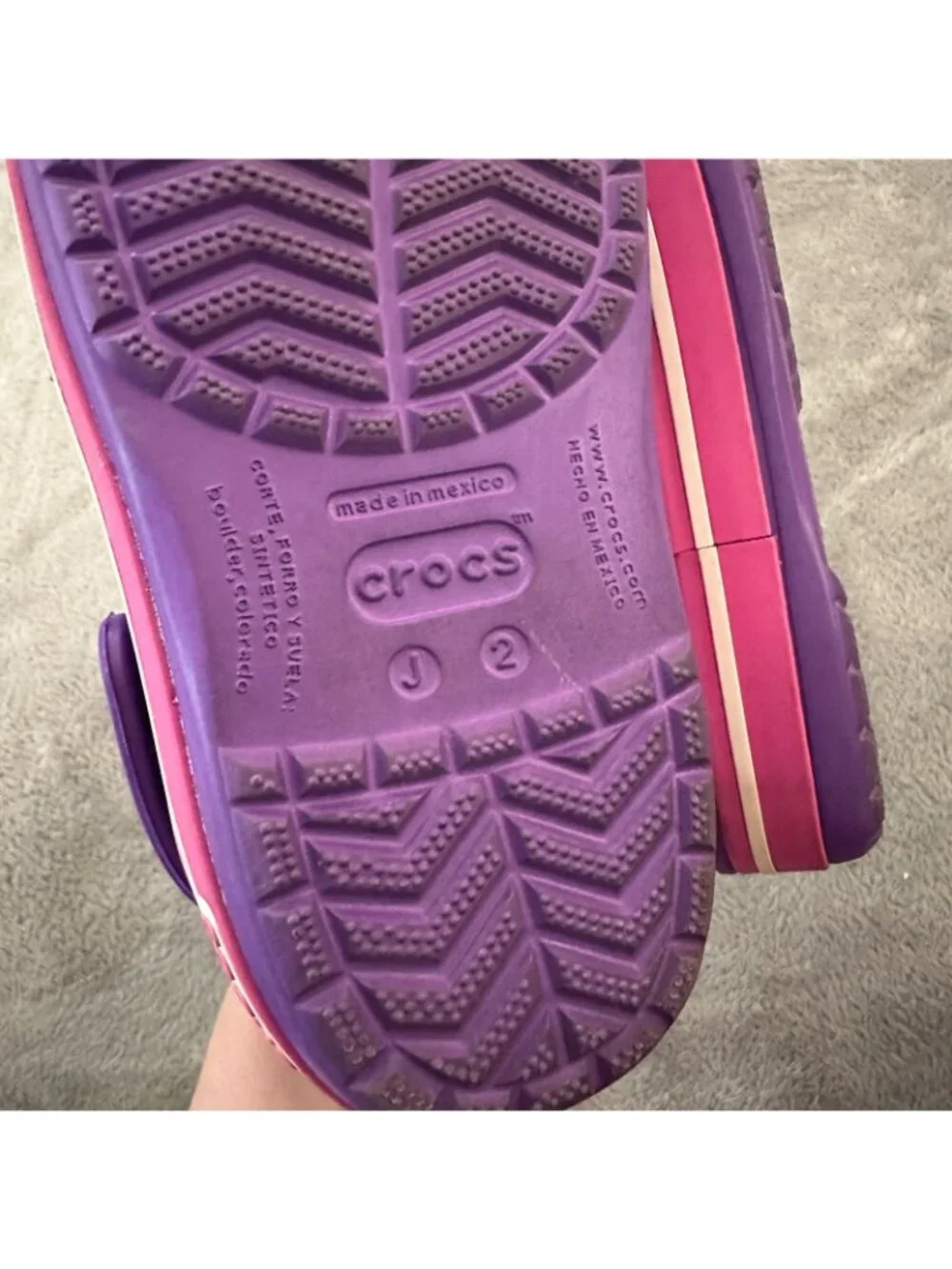 Crocs Sandals Clogs Purple Big Kids Youth Size 3